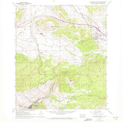 YellowMaps Deadwood North SD topo map, 1:24000 Scale, 7.5 X 7.5 Minute, Historical, 1961, Updated 1972, 26.9 x 22 in - Tyvek