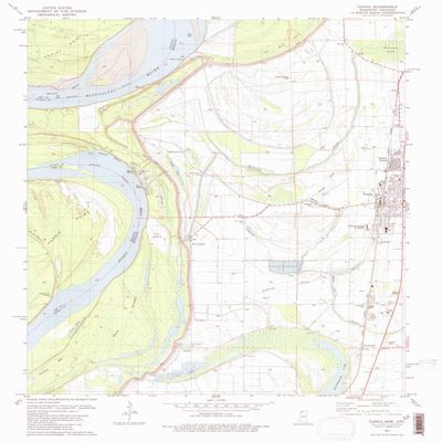 YellowMaps Tunica MS topo map, 1:24000 Scale, 7.5 X 7.5 Minute, Historical, 1981, Updated 1982, 26.8 x 22 in - Polypropylene