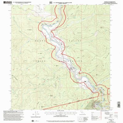 YellowMaps Hoopa CA topo map, 1:24000 Scale, 7.5 X 7.5 Minute, Historical, 1997, Updated 2001, 26.6 x 21.4 in - Polypropylene