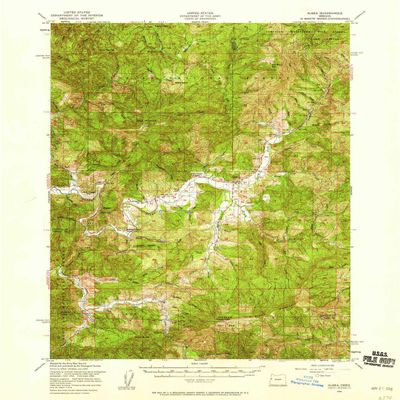 YellowMaps Alsea OR topo map, 1:62500 Scale, 15 X 15 Minute, Historical, 1956, Updated 1958, 20.8 x 16.8 in - Polypropylene