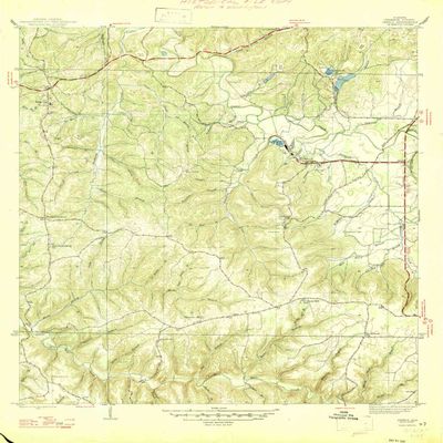 Isbell AL topo map, 1:24000 Scale, 7.5 X 7.5 Minute, Historical, 1947, 26.8 x 21 in - Polypropylene
