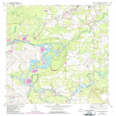 YellowMaps Aliceville South AL topo map, 1:24000 Scale, 7.5 X 7.5 Minute, Historical, 1970, Updated 1987, 26.9 x 22 in - Polypropylene