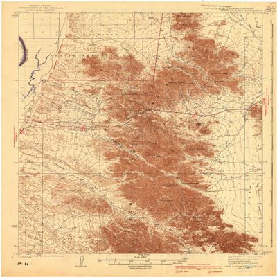 YellowMaps Dome Rock MTS AZ topo map, 1:62500 Scale, 15 X 15 Minute, Historical, 1940, 20.1 x 16.6 in - Polypropylene