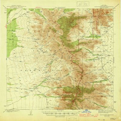 YellowMaps Baboquivari Peak AZ topo map, 1:62500 Scale, 15 X 15 Minute, Historical, 1944, 20.9 x 16.9 in - Polypropylene