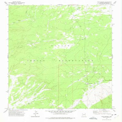 YellowMaps Pine Springs AZ topo map, 1:24000 Scale, 7.5 X 7.5 Minute, Historical, 1971, Updated 1975, 26.9 x 22 in - Polypropylene