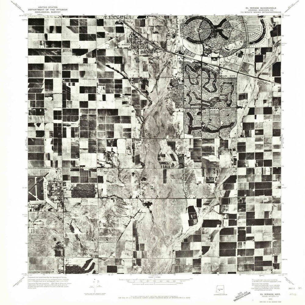 YellowMaps El Mirage AZ topo map, 1:24000 Scale, 7.5 X 7.5 Minute, Historical, 1971, 26.9 x 23 in - Polypropylene