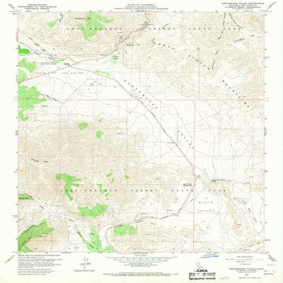 YellowMaps Earthquake Valley CA topo map, 1:24000 Scale, 7.5 X 7.5 Minute, Historical, 1959, Updated 1967, 26.8 x 22 in - Polypropylene