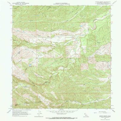 YellowMaps Oxbow Bridge CA topo map, 1:24000 Scale, 7.5 X 7.5 Minute, Historical, 1967, Updated 1968, 26.8 x 21.5 in - Tyvek