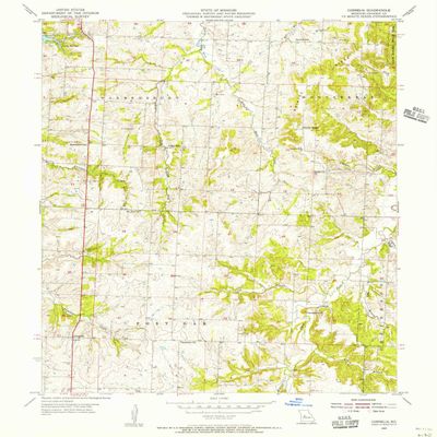 YellowMaps Cornelia MO topo map, 1:24000 Scale, 7.5 X 7.5 Minute, Historical, 1955, Updated 1956, 26.8 x 22 in - Polypropylene