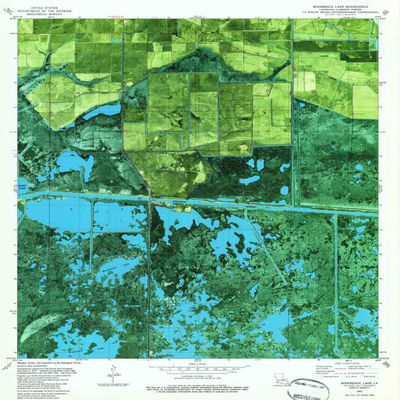 YellowMaps Boudreaux Lake LA topo map, 1:24000 Scale, 7.5 X 7.5 Minute, Historical, 1982, Updated 1982, 26.8 x 22 in - Polypropylene