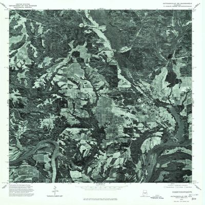 YellowMaps Autaugaville NW AL topo map, 1:24000 Scale, 7.5 X 7.5 Minute, Historical, 1975, Updated 1977, 26.9 x 21.6 in - Polypropylene