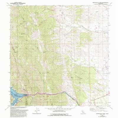 YellowMaps Monticello Dam CA topo map, 1:24000 Scale, 7.5 X 7.5 Minute, Historical, 1959, Updated 1993, 26.7 x 21.4 in - Polypropylene