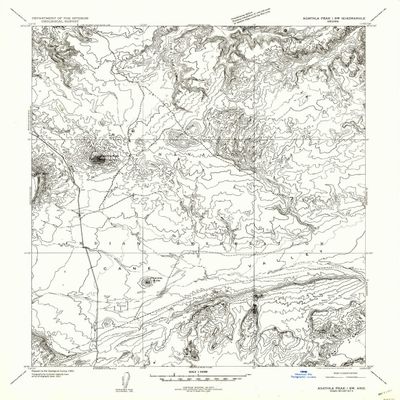 YellowMaps Agathla Peak 1 SW AZ topo map, 1:24000 Scale, 7.5 X 7.5 Minute, Historical, 1952, Updated 1954, 26.7 x 22 in - Polypropylene