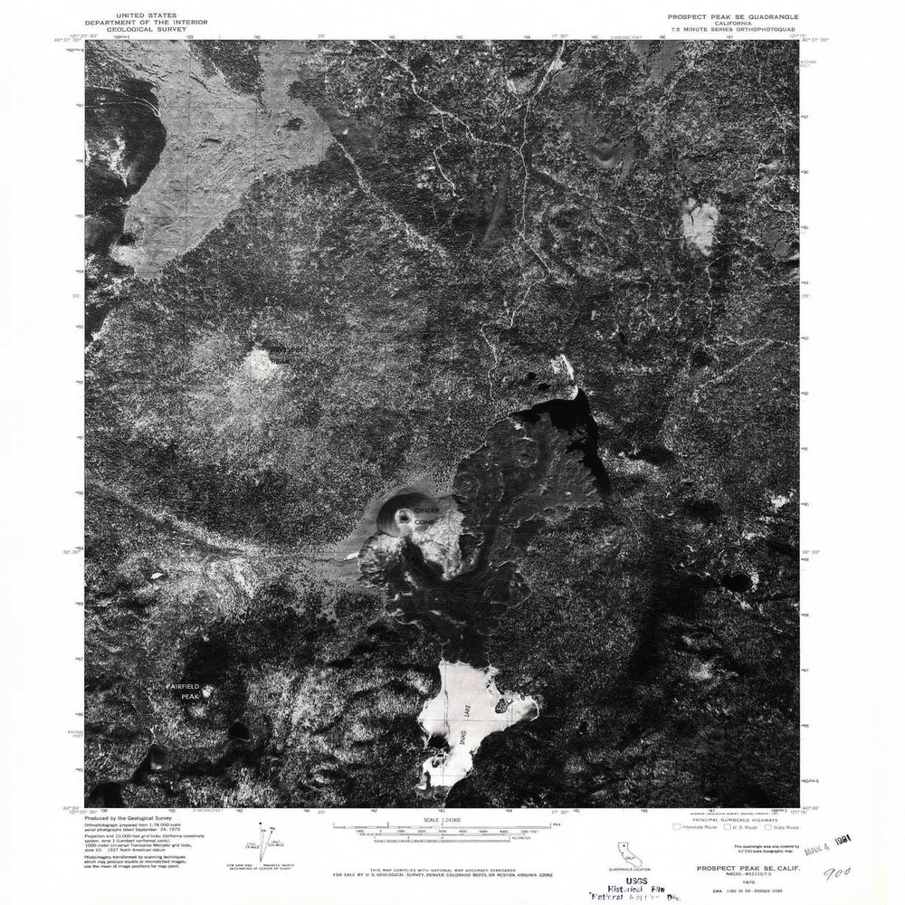 YellowMaps Prospect Peak SE CA topo map, 1:24000 Scale, 7.5 X 7.5 Minute, Historical, 1975, Updated 1981, 26.7 x 21.9 in - Polypropylene