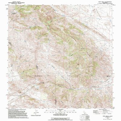 YellowMaps Tent Hills CA topo map, 1:24000 Scale, 7.5 X 7.5 Minute, Historical, 1994, Updated 1994, 26.6 x 21.4 in - Polypropylene