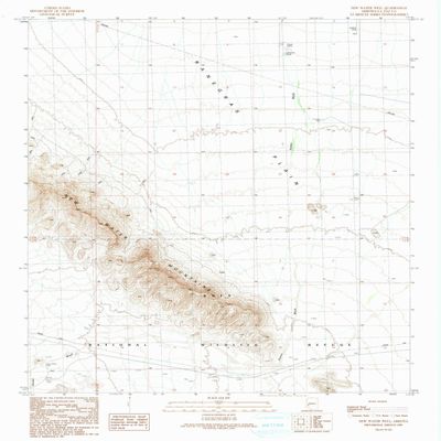 New Water Well AZ topo map, 1:24000 Scale, 7.5 X 7.5 Minute, Historical, 1990, Updated 1990, 26.8 x 22 in - Polypropylene