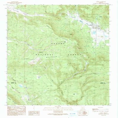 YellowMaps Alpine AZ topo map, 1:24000 Scale, 7.5 X 7.5 Minute, Historical, 1991, Updated 1991, 26.8 x 22 in - Polypropylene