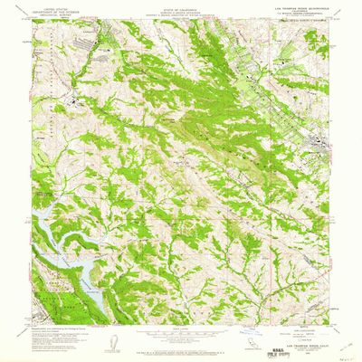 YellowMaps Las Trampas Ridge CA topo map, 1:24000 Scale, 7.5 X 7.5 Minute, Historical, 1959, Updated 1960, 27 x 22 in - Polypropylene