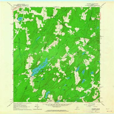 YellowMaps Palermo ME topo map, 1:24000 Scale, 7.5 X 7.5 Minute, Historical, 1961, Updated 1964, 27.4 x 21.6 in - Polypropylene