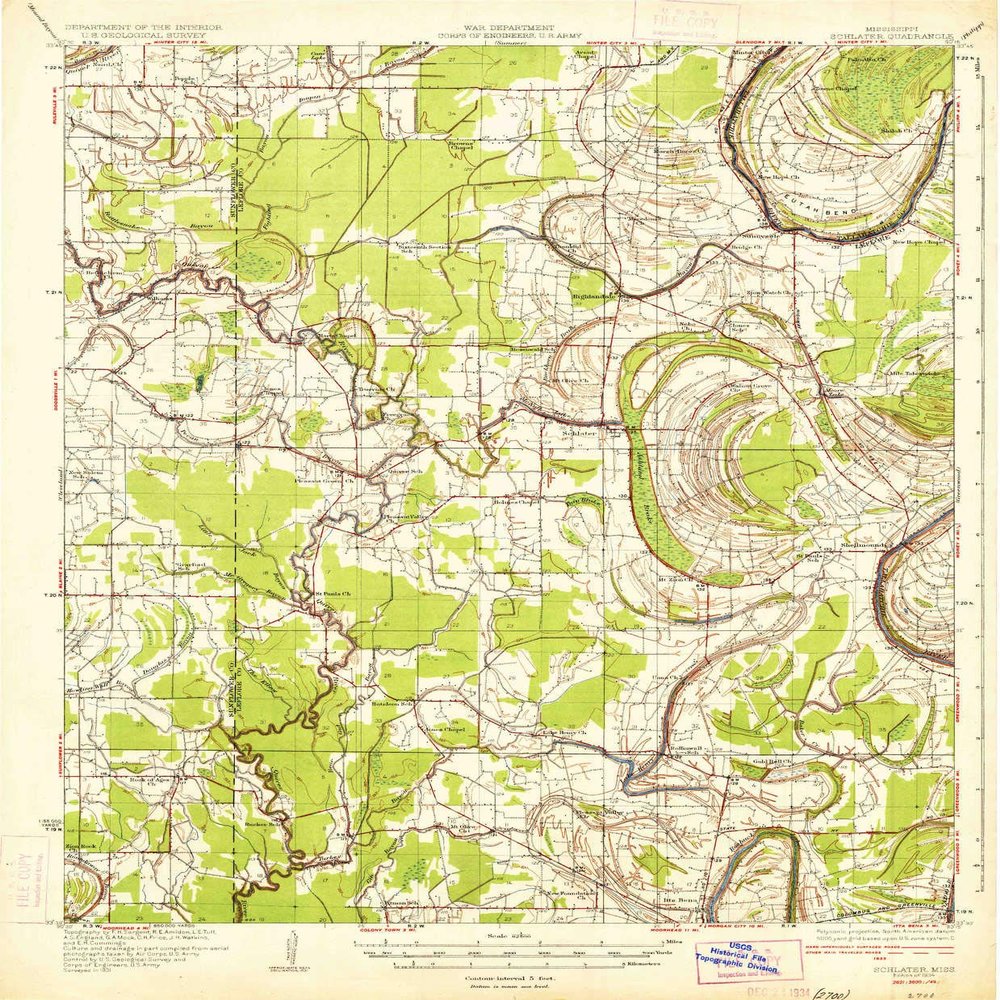 YellowMaps Schlater MS topo map, 1:62500 Scale, 15 X 15 Minute, Historical, 1934, 19.9 x 16.4 in - Polypropylene
