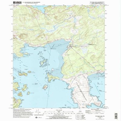 YellowMaps Machias Bay ME topo map, 1:24000 Scale, 7.5 X 7.5 Minute, Historical, 1993, Updated 1995, 26.8 x 21.5 in - Polypropylene
