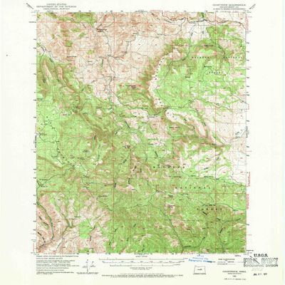 YellowMaps Courtrock OR topo map, 1:62500 Scale, 15 X 15 Minute, Historical, 1951, Updated 1971, 20.7 x 17 in - Polypropylene