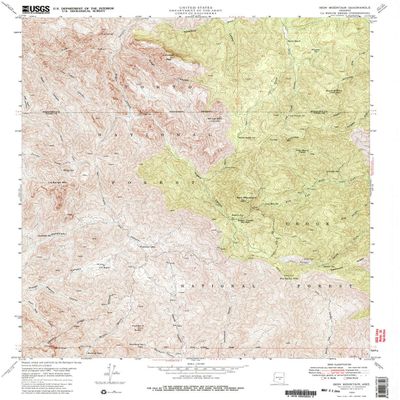 YellowMaps Iron Mountain AZ topo map, 1:24000 Scale, 7.5 X 7.5 Minute, Historical, 1948, Updated 1982, 26.8 x 21.9 in - Polypropylene