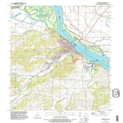 YellowMaps Louisiana MO topo map, 1:24000 Scale, 7.5 X 7.5 Minute, Historical, 1991, Updated 1995, 26.8 x 21.9 in - Polypropylene