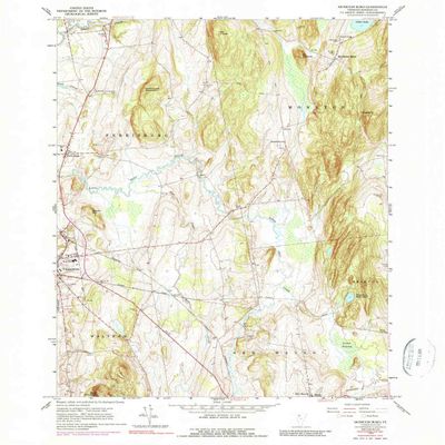 YellowMaps Monkton Boro VT topo map, 1:24000 Scale, 7.5 X 7.5 Minute, Historical, 1963, Updated 1990, 26.9 x 22 in - Polypropylene