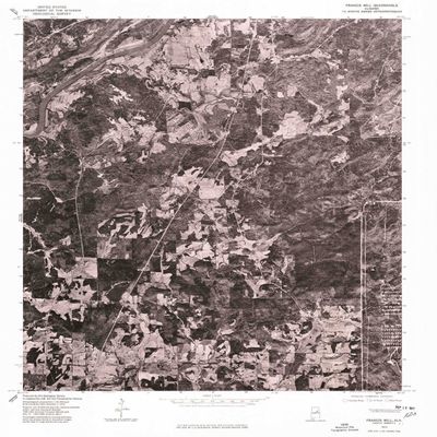 YellowMaps Francis Mill AL topo map, 1:24000 Scale, 7.5 X 7.5 Minute, Historical, 1975, Updated 1977, 26.7 x 22 in - Polypropylene