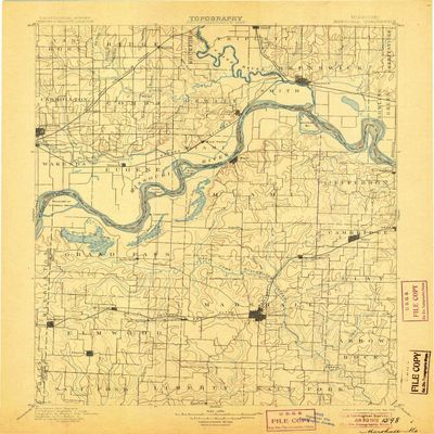 YellowMaps Marshall MO topo map, 1:125000 Scale, 30 X 30 Minute, Historical, 1901, Updated 1905, 20 x 16.4 in - Tyvek