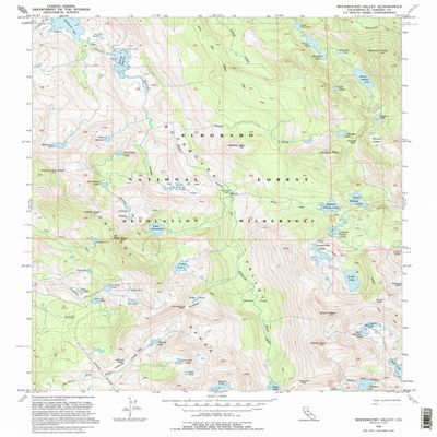 YellowMaps Rockbound Valley CA topo map, 1:24000 Scale, 7.5 X 7.5 Minute, Historical, 1992, Updated 1994, 26.7 x 21 in - Polypropylene