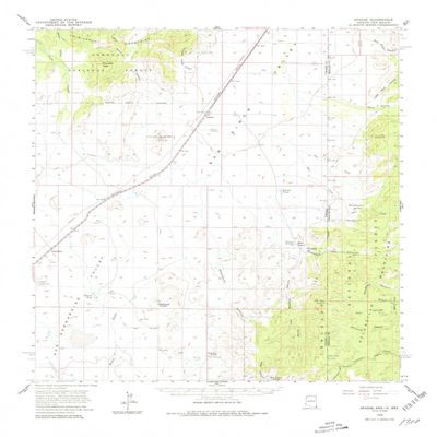 YellowMaps Apache AZ topo map, 1:62500 Scale, 15 X 15 Minute, Historical, 1958, Updated 1980, 21.8 x 18 in - Polypropylene