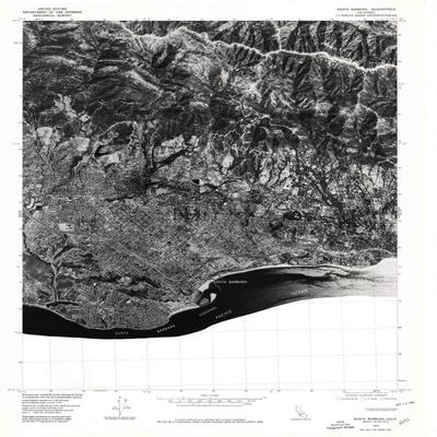 YellowMaps Santa Barbara CA topo map, 1:24000 Scale, 7.5 X 7.5 Minute, Historical, 1976, Updated 1979, 26.9 x 22 in - Polypropylene