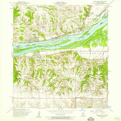 YellowMaps Andalusia IL topo map, 1:24000 Scale, 7.5 X 7.5 Minute, Historical, 1953, Updated 1958, 26.9 x 22 in - Polypropylene