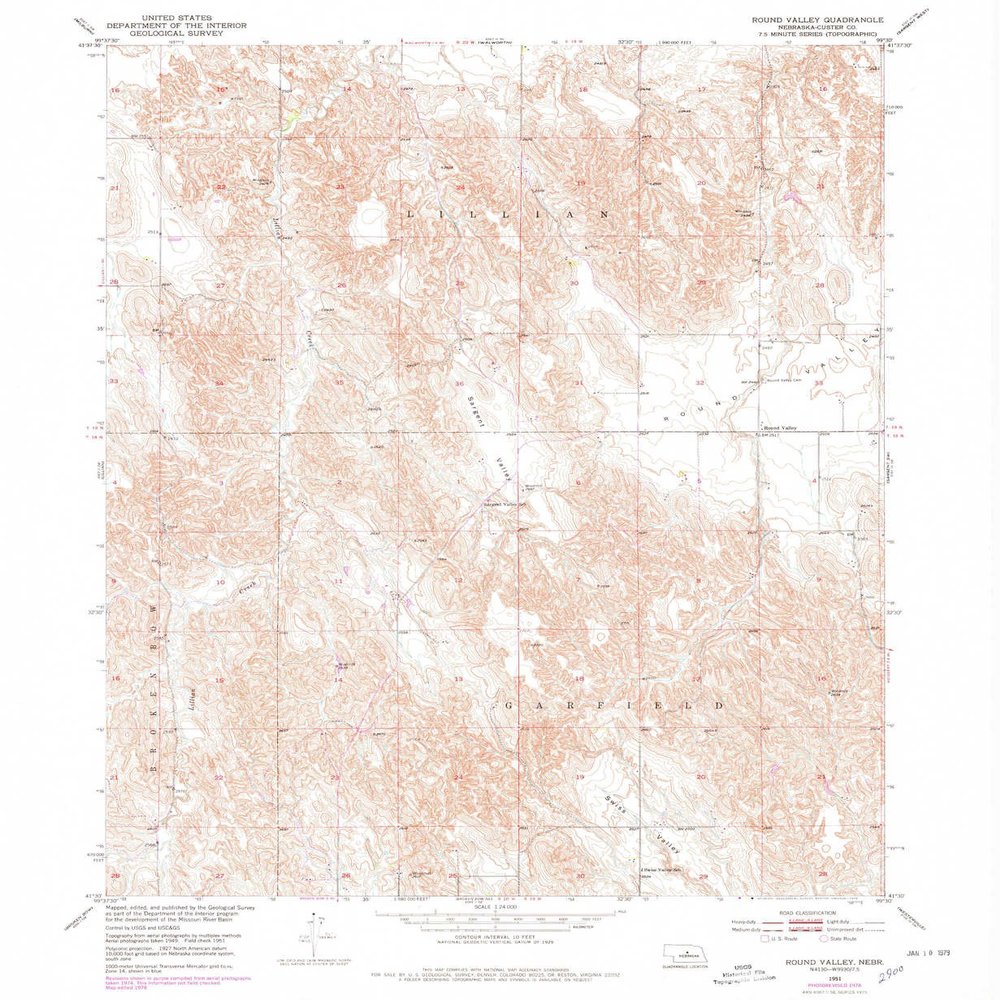 YellowMaps Round Valley NE topo map, 1:24000 Scale, 7.5 X 7.5 Minute, Historical, 1951, Updated 1978, 26.8 x 22 in - Polypropylene