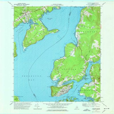 YellowMaps Castine ME topo map, 1:24000 Scale, 7.5 X 7.5 Minute, Historical, 1973, Updated 1977, 27.3 x 21.5 in - Tyvek