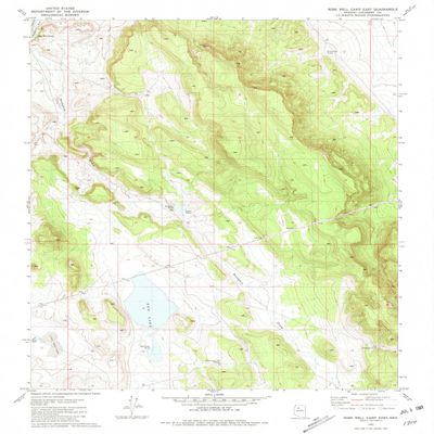 Rose Well Camp East AZ topo map, 1:24000 Scale, 7.5 X 7.5 Minute, Historical, 1981, Updated 1981, 26.8 x 22 in - Polypropylene