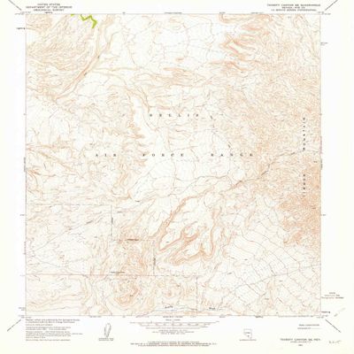 YellowMaps Thirsty Canyon SE NV topo map, 1:24000 Scale, 7.5 X 7.5 Minute, Historical, 1962, Updated 1963, 26.7 x 21.9 in - Polypropylene