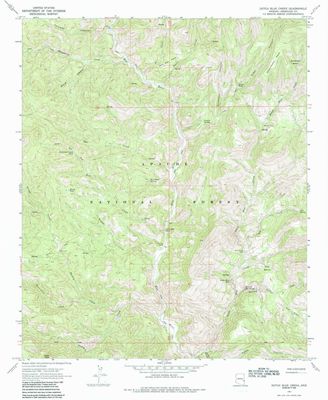 YellowMaps Dutch Blue Creek AZ topo map, 1:24000 Scale, 7.5 X 7.5 Minute, Historical, 1967, Updated 1985, 26.8 x 22 in - Tyvek