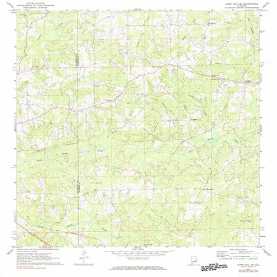YellowMaps Camp Hill SE AL topo map, 1:24000 Scale, 7.5 X 7.5 Minute, Historical, 1981, 26.8 x 21.9 in - Polypropylene