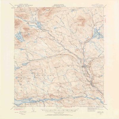 YellowMaps Sebec ME topo map, 1:62500 Scale, 15 X 15 Minute, Historical, 1940, Updated 1958, 21 x 16.5 in - Polypropylene