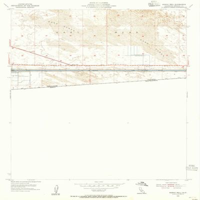 Midway Well CA topo map, 1:24000 Scale, 7.5 X 7.5 Minute, Historical, 1954, Updated 1955, 26.8 x 21.9 in - Polypropylene