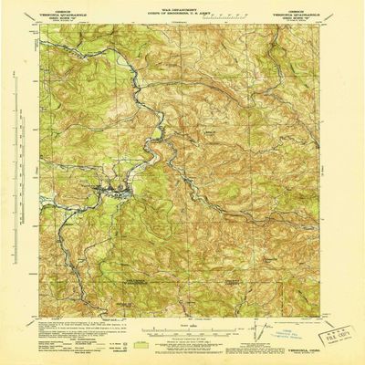 Vernonia OR topo map, 1:62500 Scale, 15 X 15 Minute, Historical, 1943, Updated 1943, 21.8 x 15.9 in - Tyvek