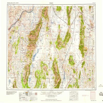 YellowMaps Elko NV topo map, 1:250000 Scale, 1 X 2 Degree, Historical, 1958, Updated 1958, 22 x 31.9 in - Tyvek