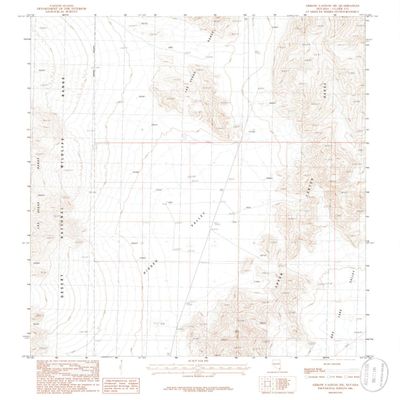 YellowMaps Arrow Canyon SW NV topo map, 1:24000 Scale, 7.5 X 7.5 Minute, Historical, 1986, Updated 1986, 26.8 x 21.9 in - Polypropylene