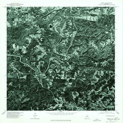 YellowMaps Sipsey AL topo map, 1:24000 Scale, 7.5 X 7.5 Minute, Historical, 1975, Updated 1977, 27 x 21.6 in - Polypropylene
