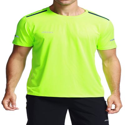 Akilex Mens Running Dry Fit T-Shirt Athletic Outdoor Short Sleeve Comfortable Sports Top