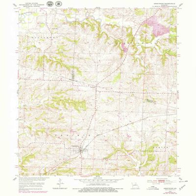 YellowMaps Armstrong MO topo map, 1:24000 Scale, 7.5 X 7.5 Minute, Historical, 1953, Updated 1979, 26.8 x 21.9 in - Tyvek
