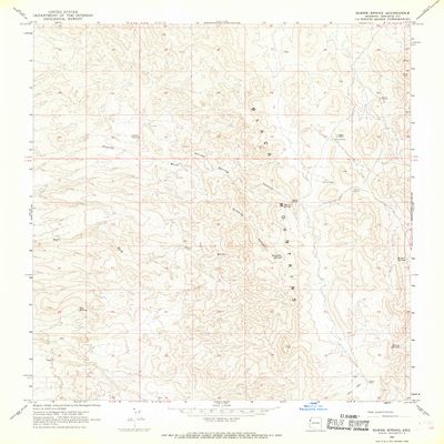 YellowMaps Burns Spring AZ topo map, 1:24000 Scale, 7.5 X 7.5 Minute, Historical, 1967, Updated 1968, 26.9 x 22 in - Polypropylene